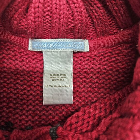 Janie & Jack Baby Boys Red Holiday Sweater Fair Isle Size 12-18 Months - Picture 5 of 6